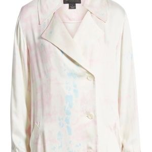 Something Navy Satin Trench Coat